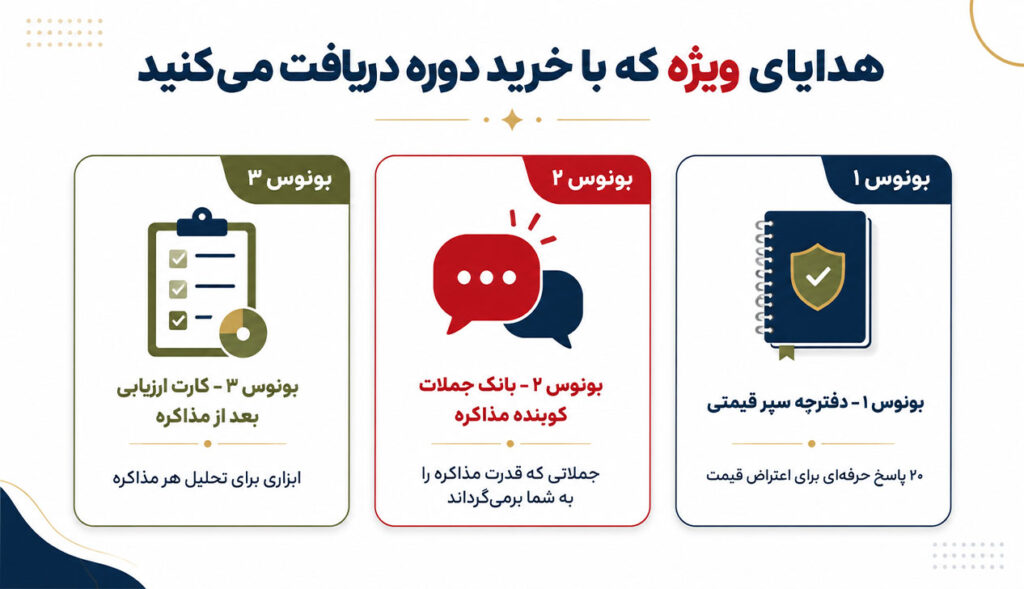 هدایای دوره مذاکره فروش B2B